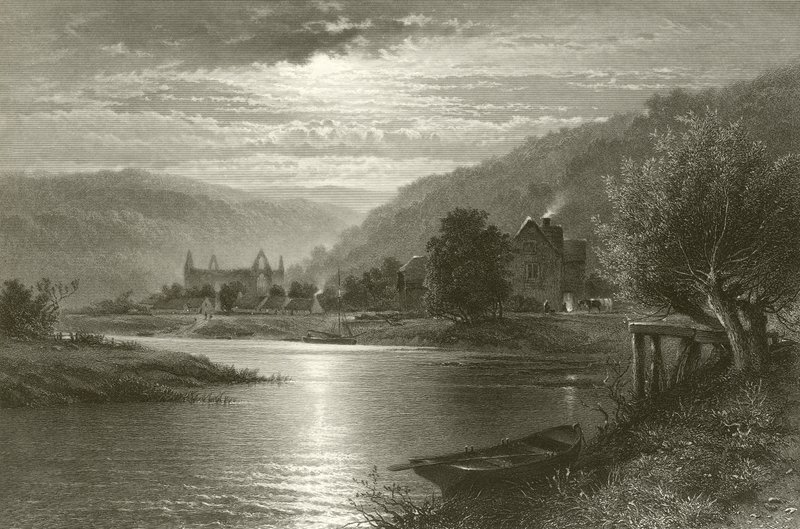 Abbaye de Tintern - Clair de lune sur la Wye - Benjamin Williams Leader
