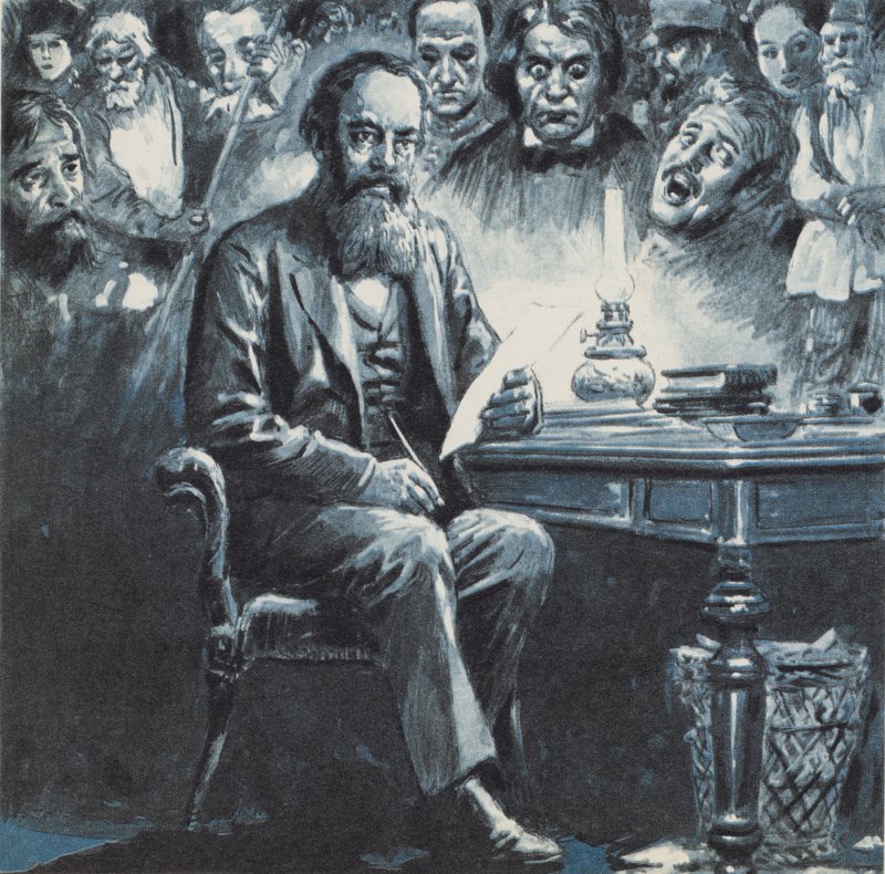 Dostoïevski (lithographie couleur) - C.L. Doughty