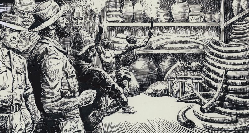Illustration pour King Solomons Mines (gouache sur papier) - C.L. Doughty