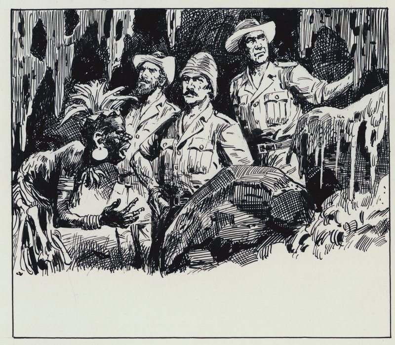Illustration pour King Solomons Mines (gouache sur papier) - C.L. Doughty