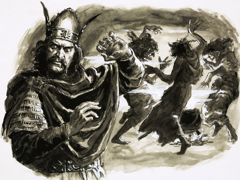 Dans la pièce de Shakespeare, Macbeth rencontre trois sorcières - C.L. Doughty