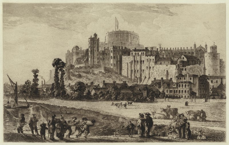 Château de Windsor au XVIIIe siècle (gravure) - C.O. Murray