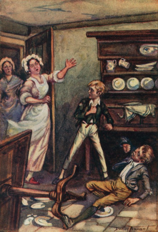 Illustration pour Oliver Twist de Charles Dickens (lithographie en couleur) - C. Dudley (after) Tennant