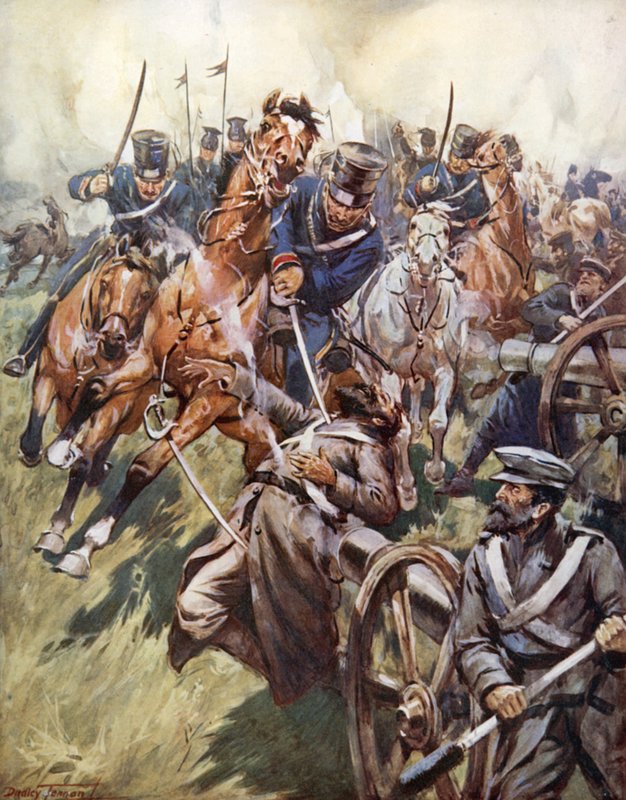 « Cosaque et Russe vacillant sous le coup de sabre brisé et éclaté » - C. Dudley Tennant