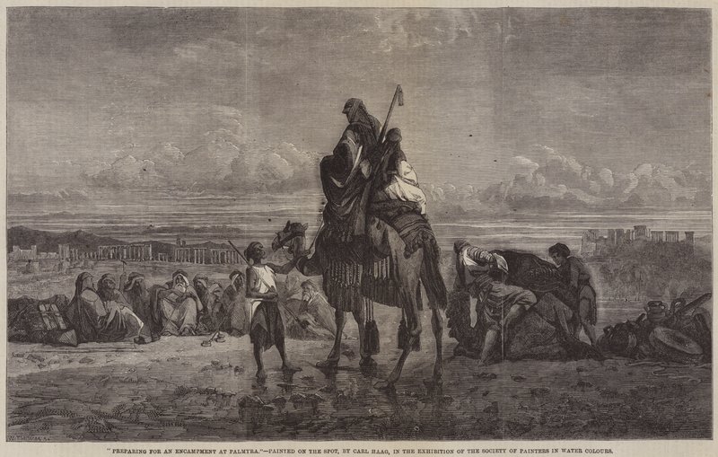 Préparation pour un campement à Palmyre - Carl Haag