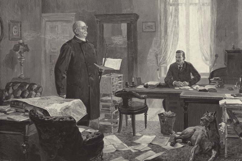 Bismarck dictant ses mémoires (gravure) - Carl Ludwig Friedrich Becker