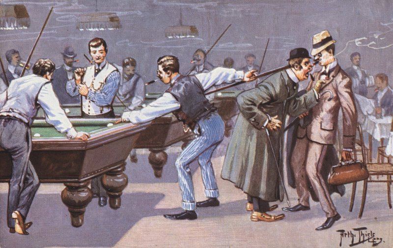 Scène comique dans une salle de billard - Carl Robert Arthur Thiele