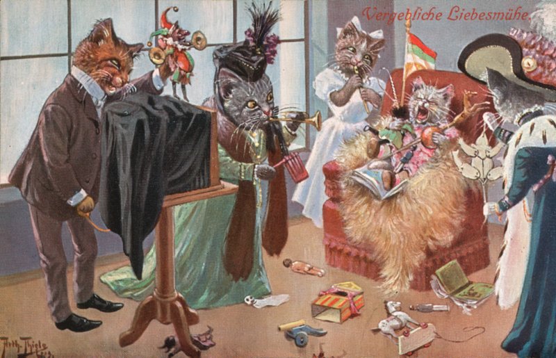 Carte postale humoristique de chat - Carl Robert Arthur Thiele