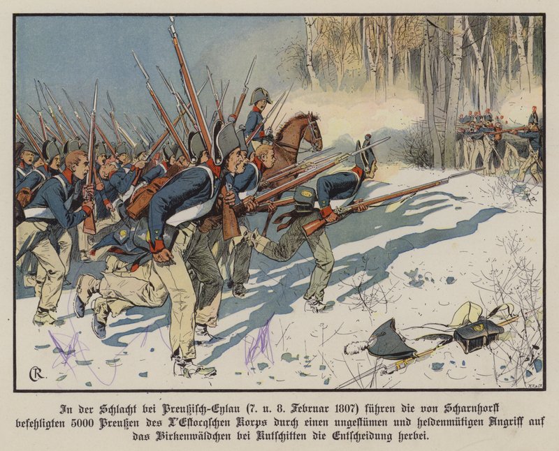 Infanterie prussienne attaquant à la bataille d