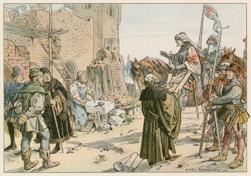 Frédéric II à la pose des fondations du château sur la rivière Spree en 1443 - Carl Rohling