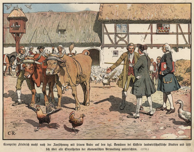 Le prince héritier Frédéric de Prusse étudiant l