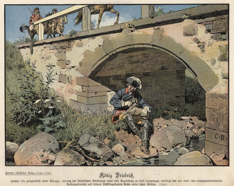 Frédéric le Grand de Prusse se cachant de l