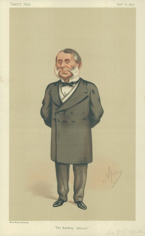 Sir Edward William Watkin, The Railway Interest, 6 novembre 1875, caricature de Vanity Fair - Carlo Pellegrini