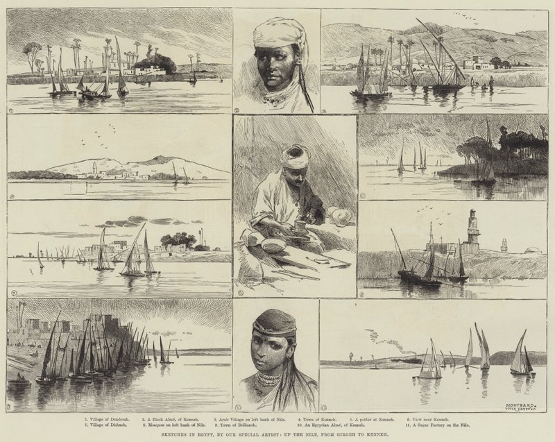 Esquisses en Égypte, sur le Nil, de Girgeh à Kenneh - Charles Auguste Loye