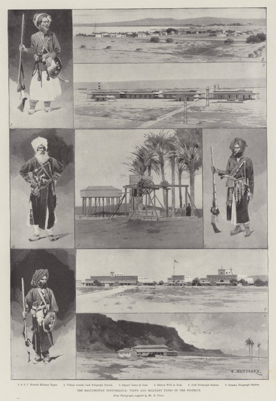 La perturbation du Baloutchistan, vues et types militaires du district - Charles Auguste Loye