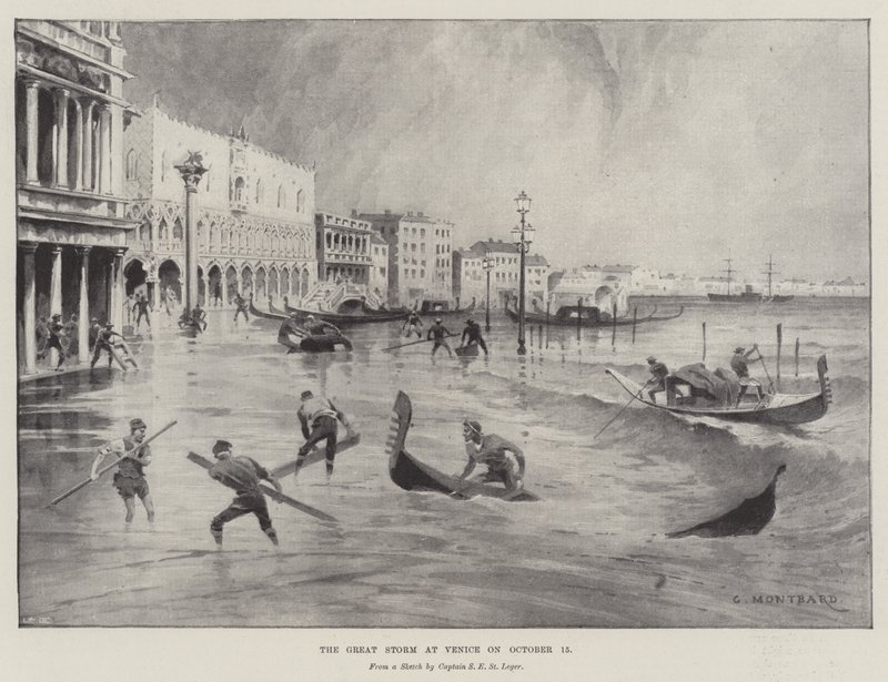 La grande tempête à Venise le 15 octobre - Charles Auguste Loye