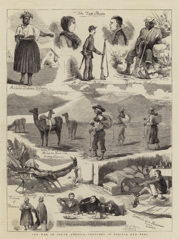 La guerre en Amérique du Sud, croquis en Bolivie et au Pérou - Charles Edwin Fripp