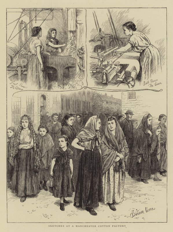 Croquis dans une Usine de Coton de Manchester - Charles Green