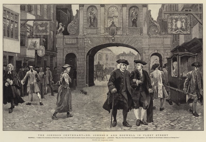 Le centenaire de Johnson, Dr Johnson et Boswell dans Fleet Street - Charles Green