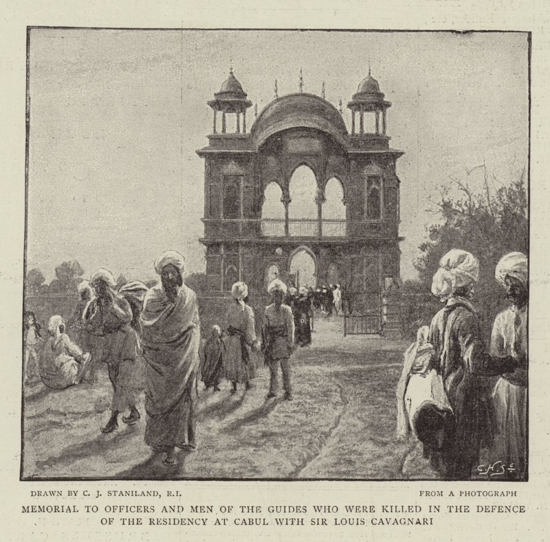 Mémorial aux officiers et hommes des Guides tués dans la défense de la résidence à Kaboul avec Sir Louis Cavagnari - Charles J. Staniland