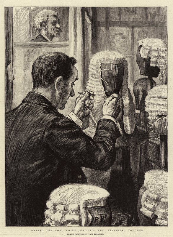Finition de la perruque du Lord Chief Justice - Charles Paul Renouard