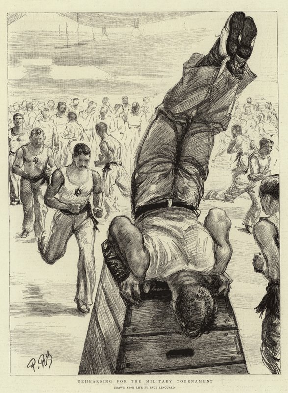 Répétition pour le tournoi militaire - Charles Paul Renouard