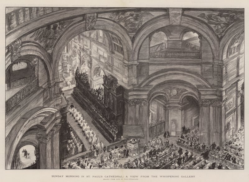 Dimanche matin à la cathédrale Saint-Paul, vue depuis la galerie des murmures - Charles Paul Renouard