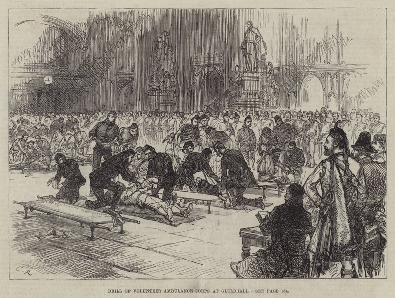 Exercice du Corps des ambulances volontaires à Guildhall - Sir John Charles Robinson