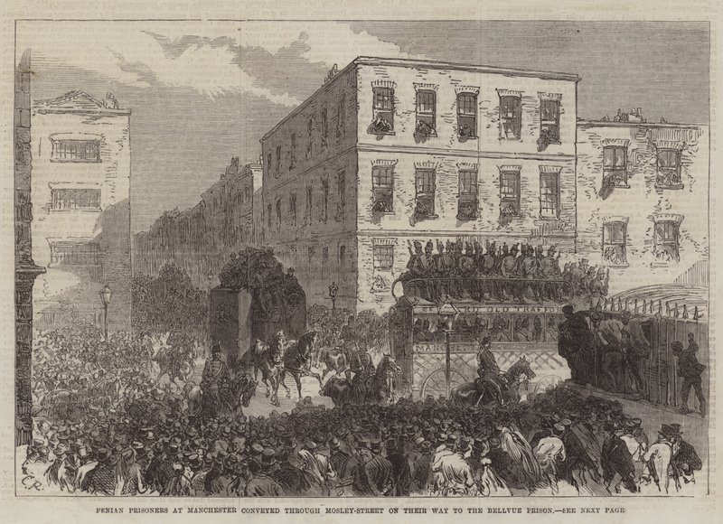 Prisonniers fenians à Manchester transportés par Mosley-Street en route vers la prison de Bellvue - Sir John Charles Robinson