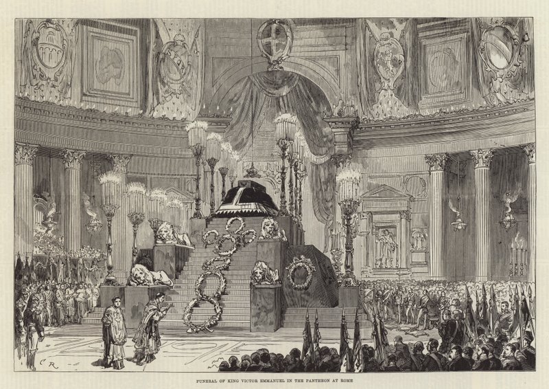 Funérailles du roi Victor Emmanuel au Panthéon à Rome - Sir John Charles Robinson
