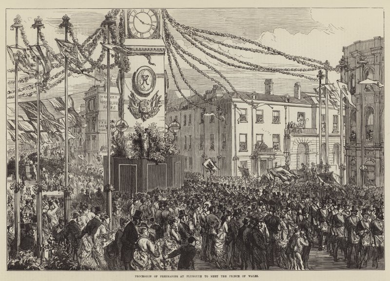 Procession des francs-maçons à Plymouth pour rencontrer le Prince de Galles - Sir John Charles Robinson