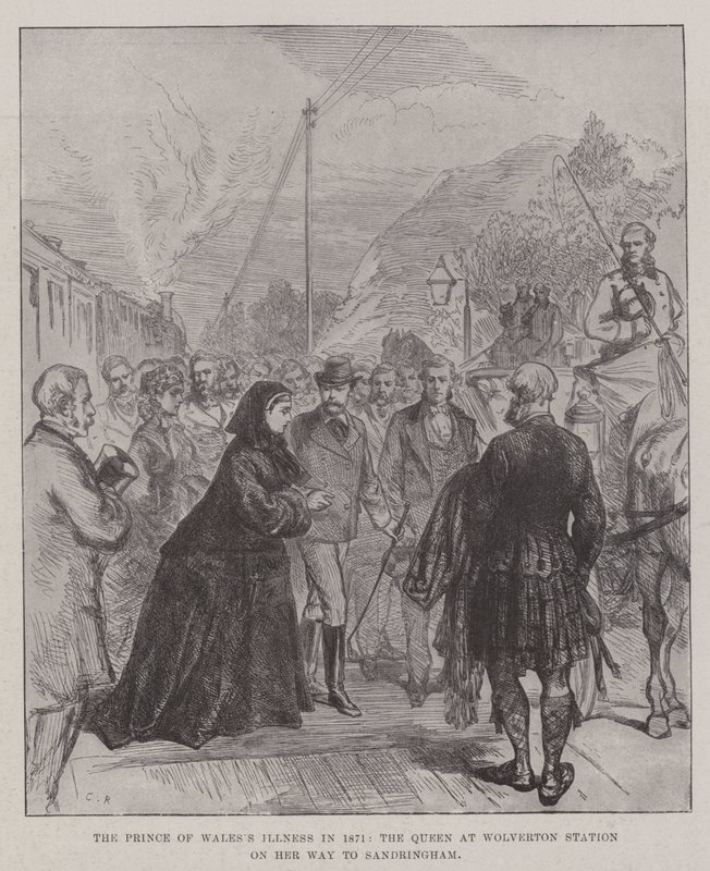 La maladie du prince de Galles en 1871, la reine à la gare de Wolverton en route pour Sandringham - Sir John Charles Robinson