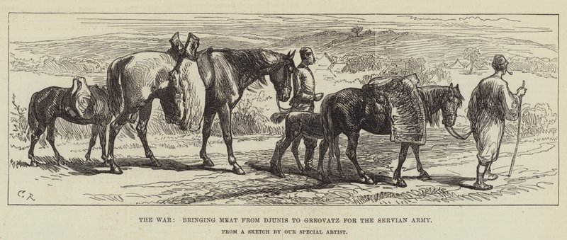 La guerre, apportant de la viande de Djunis à Greovatz pour l