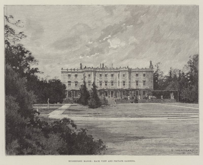 Hughenden Manor, vue arrière et jardins privés - Charles Auguste Loye