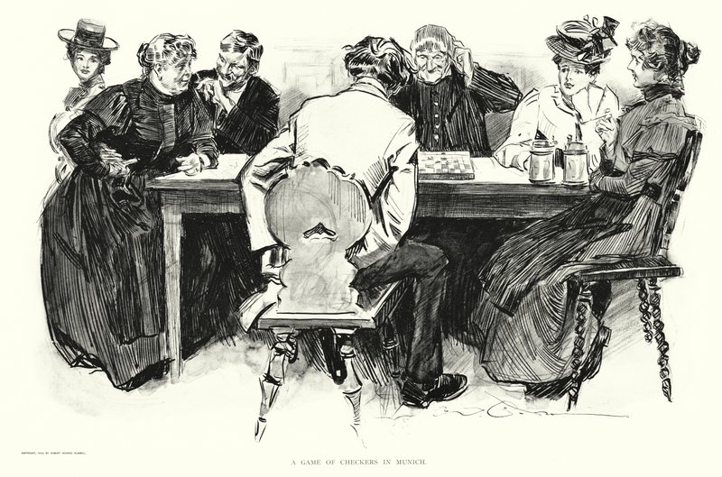Une partie de dames à Munich - Charles Dana Gibson