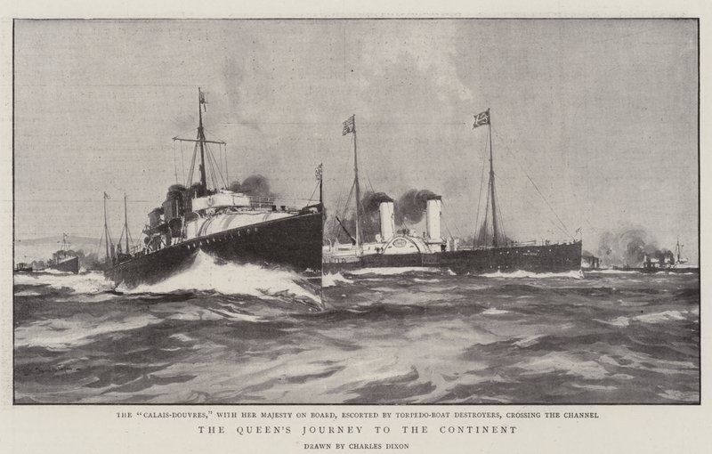 Le voyage de la reine sur le continent - Charles Edward Dixon