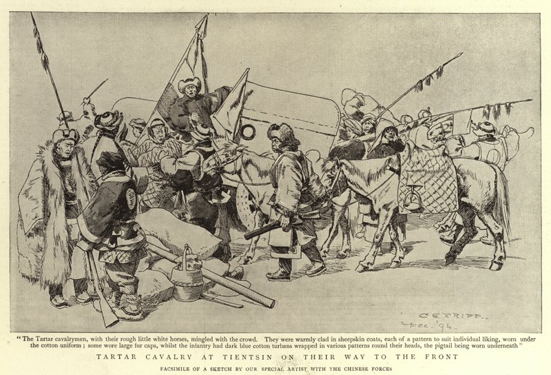 Cavalerie tartare à Tientsin en route vers le front - Charles Edwin Fripp
