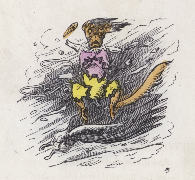 Petit chien soufflé en morceaux par le vent - Charles Henry (after) Bennett