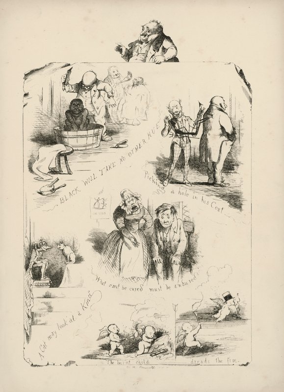 Page de Proverbes avec illustrations - Charles Henry (after) Bennett