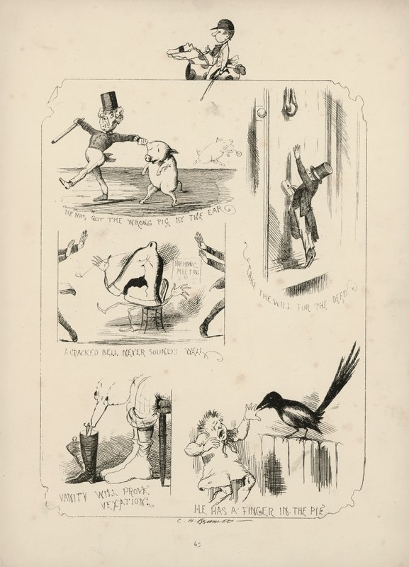 Page des Proverbes avec des illustrations de Charles H Bennett - Charles Henry (after) Bennett