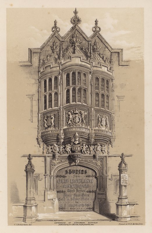 Frontispice pour Old English Mansions, troisième série, par C J Richardson - Charles James Richardson
