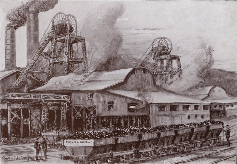 Une mine de charbon galloise - Charles John de (after) Lacy