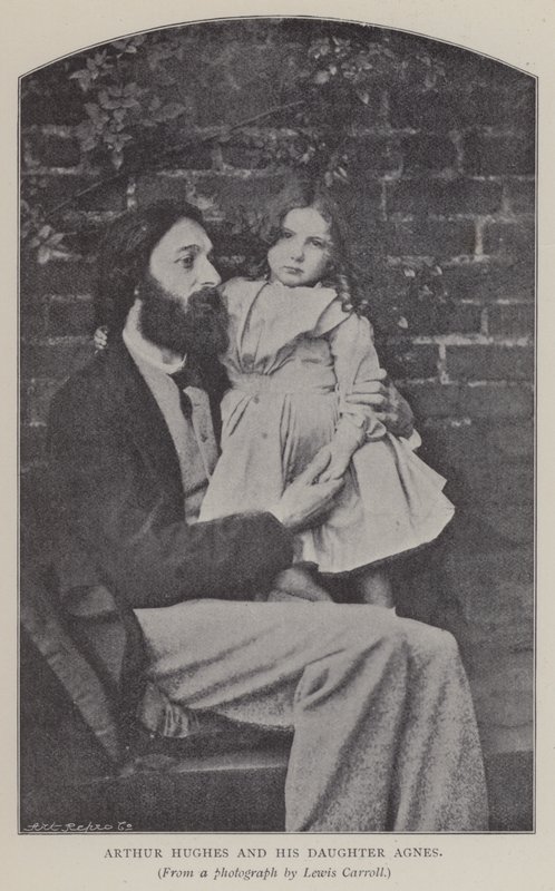 Arthur Hughes et sa fille Agnes (photo n/b) - Charles Lutwidge Dodgson