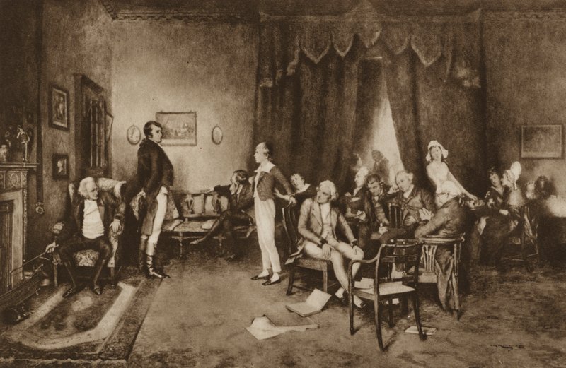 Rencontre de Robert Burns et Sir Walter Scott, Édimbourg - Charles Martin (after) Hardie