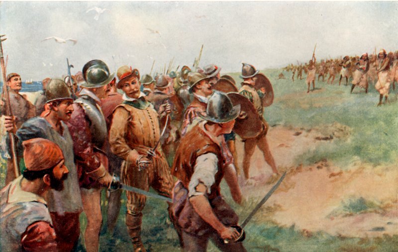 Le groupe de Drake attaqué par les Patagons - Charles Mills Sheldon