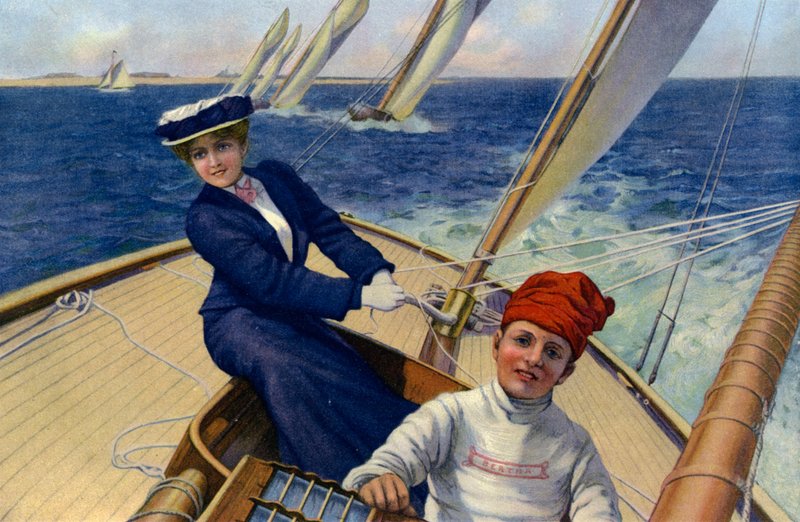 Le bateau gagnant (lithographie couleur) - Charles Murray (after) Padday