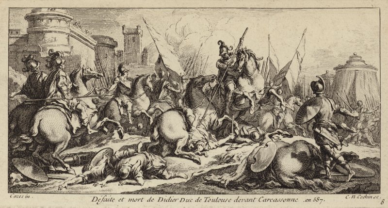 Défaite et mort de Didier de Toulouse devant Carcassonne, 587 - Charles Nicolas II Cochin