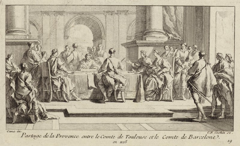 Partage de la Provence entre les comtes de Toulouse et de Barcelone, 1125 - Charles Nicolas II Cochin