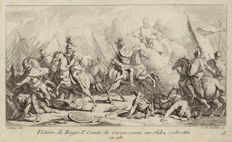Victoire de Roger Ier, comte de Carcassonne, sur Oliba Cabreta, 981 - Charles Nicolas II Cochin