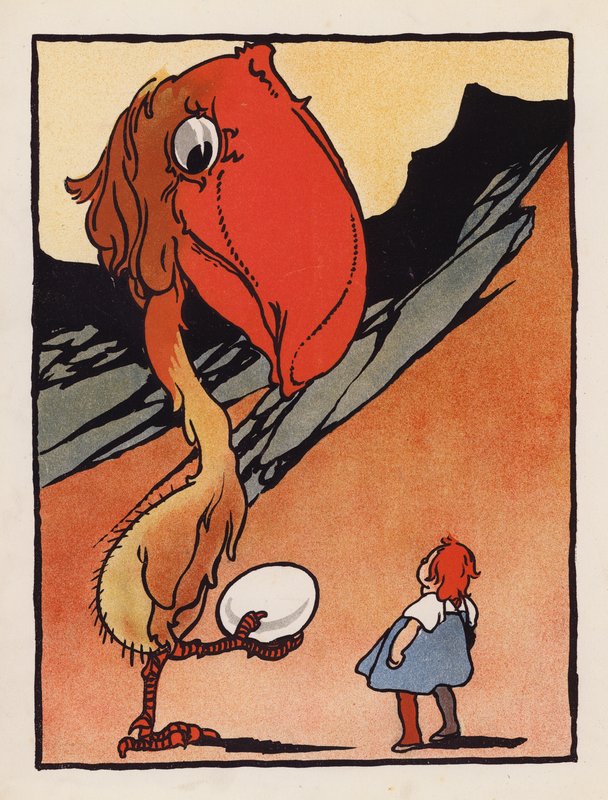 Nonsense : Garçon avec un oiseau étrange tenant un œuf - Charles Robinson